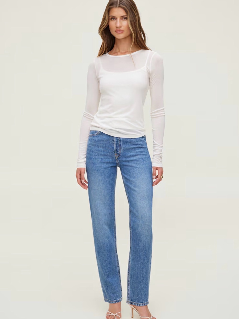Dynamite Straight-Leg Jeans in Light Blue Wash